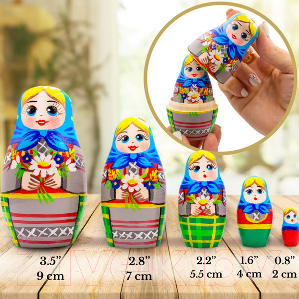 Изображение товара Матрешка сувенирная Брестская Фабрика Сувениров С луговым букетом 5059