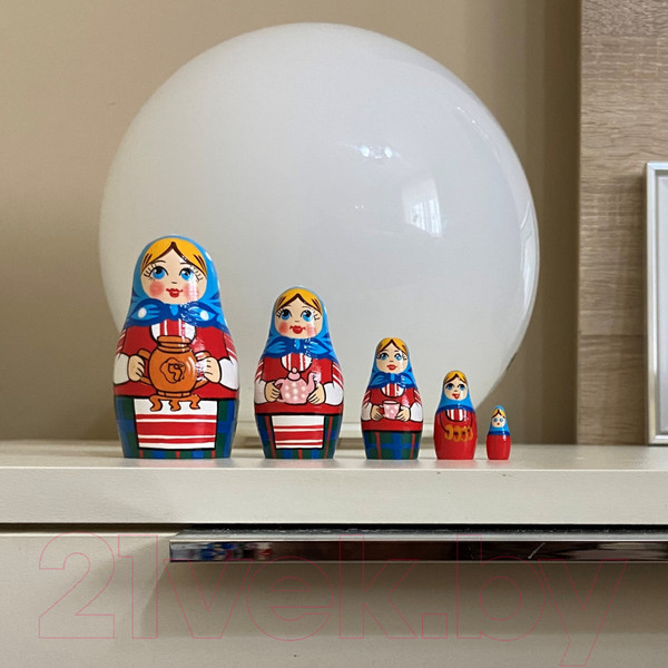 Изображение товара Матрешка сувенирная Брестская Фабрика Сувениров В русской традиционной одежде с орнаментом 5063