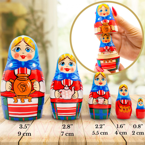 Изображение товара Матрешка сувенирная Брестская Фабрика Сувениров В русской традиционной одежде с орнаментом 5063