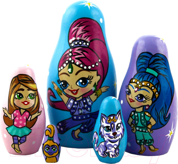 Изображение товара Матрешка сувенирная Брестская Фабрика Сувениров С героями мультфильма Шиммер и Шайн 5104