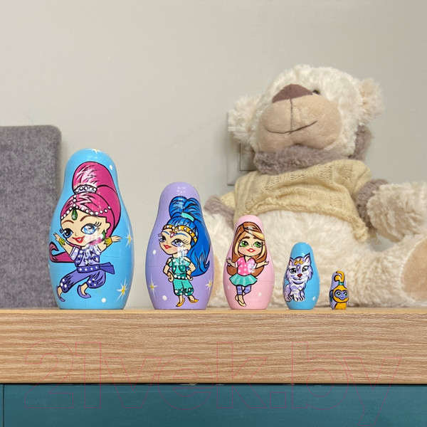 Изображение товара Матрешка сувенирная Брестская Фабрика Сувениров С героями мультфильма Шиммер и Шайн 5104