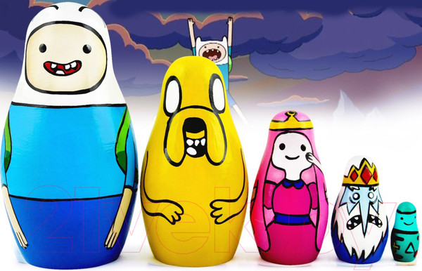 Изображение товара Матрешка сувенирная Брестская Фабрика Сувениров С персонажами из мультфильма Время приключений 5105