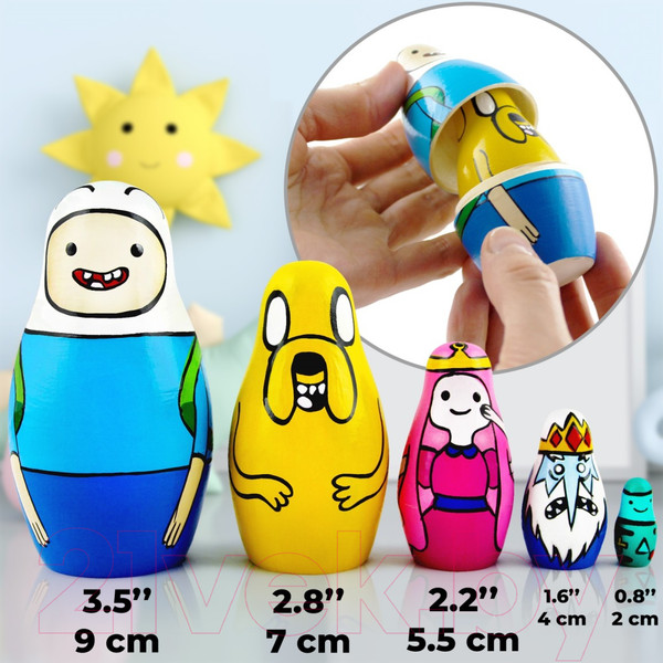 Изображение товара Матрешка сувенирная Брестская Фабрика Сувениров С персонажами из мультфильма Время приключений 5105
