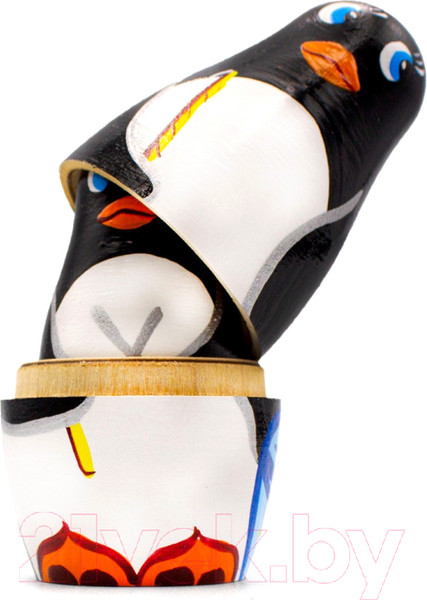 Изображение товара Матрешка сувенирная Брестская Фабрика Сувениров В виде забавной семьи пингвинов 5108