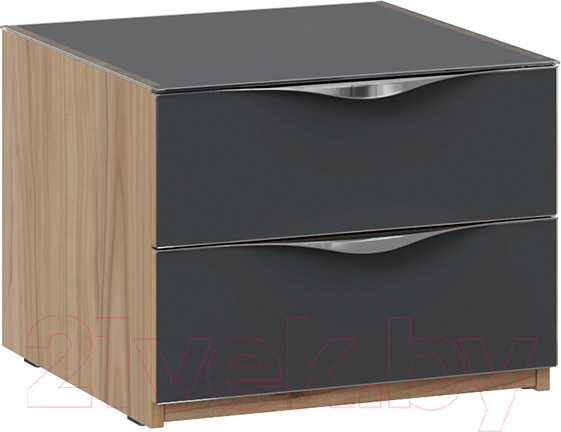 Изображение товара Прикроватная тумба ТриЯ Глосс ТД-319.03.01 (яблоня беллуно/стекло графит матовый)