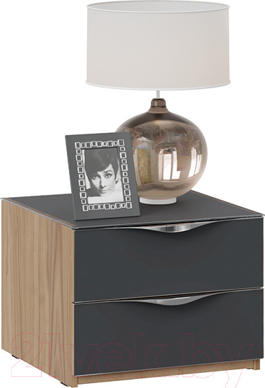 Изображение товара Прикроватная тумба ТриЯ Глосс ТД-319.03.01 (яблоня беллуно/стекло графит матовый)