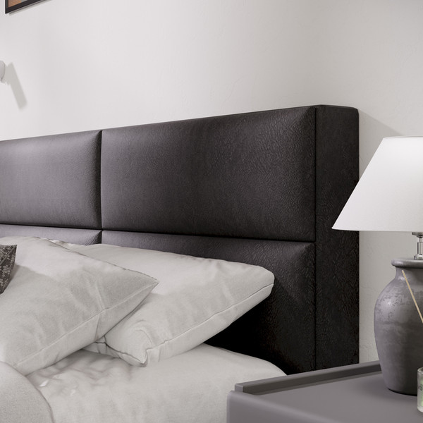 Изображение товара Двуспальная кровать ТриЯ Глосс универсальный тип 1 с ПМ 160x200 (велюр графит)