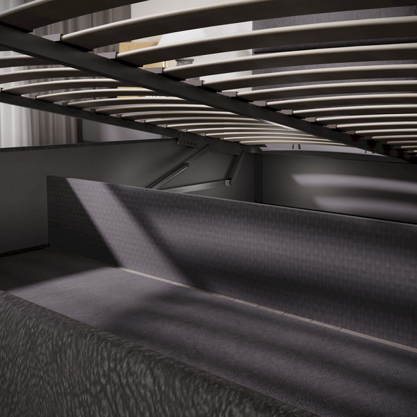 Изображение товара Двуспальная кровать ТриЯ Глосс универсальный тип 1 с ПМ 160x200 (велюр графит)