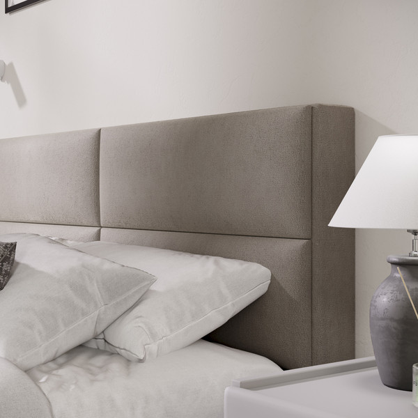 Изображение товара Двуспальная кровать ТриЯ Глосс универсальный тип 1 с ПМ 160x200 (велюр мокко светлый)