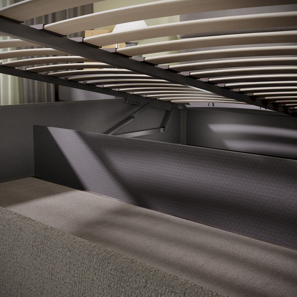 Изображение товара Двуспальная кровать ТриЯ Глосс универсальный тип 1 с ПМ 160x200 (велюр мокко темный)