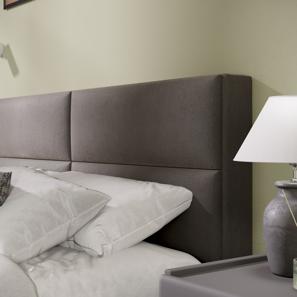 Изображение товара Двуспальная кровать ТриЯ Глосс универсальный тип 1 с ПМ 160x200 (велюр мокко темный)