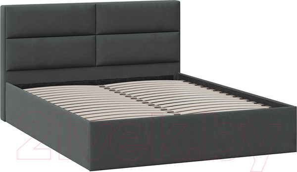 Изображение товара Двуспальная кровать ТриЯ Глосс универсальный тип 1 160x200 (велюр графит)