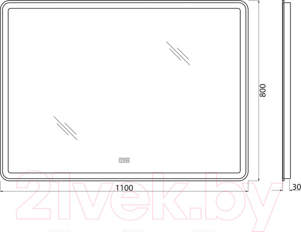 Изображение товара Зеркало BelBagno SPC-MAR-1100-800-LED-TCH-WARM