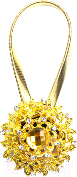 Изображение товара Клипса для штор Ajur T77- gld Rezinka 25см магнитный / 78955 (золотой со стразами)