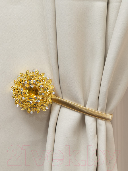 Изображение товара Клипса для штор Ajur T77- gld Rezinka 25см магнитный / 78955 (золотой со стразами)