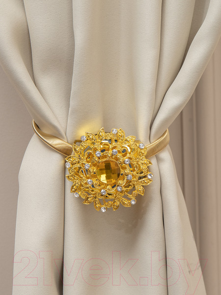 Изображение товара Клипса для штор Ajur T77- gld Rezinka 25см магнитный / 78955 (золотой со стразами)