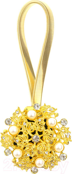 Изображение товара Клипса для штор Ajur T102- gld Rezinka 25см магнитный / 78960 (золотой со стразами)