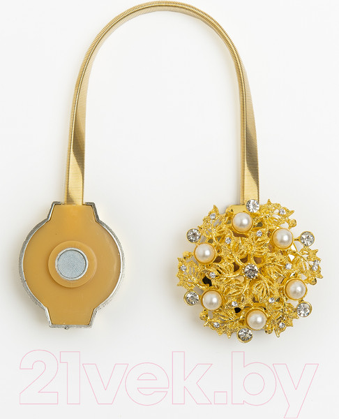 Изображение товара Клипса для штор Ajur T102- gld Rezinka 25см магнитный / 78960 (золотой со стразами)