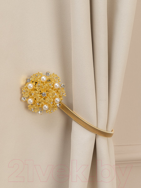 Изображение товара Клипса для штор Ajur T102- gld Rezinka 25см магнитный / 78960 (золотой со стразами)