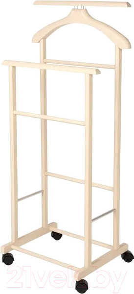 Изображение товара Стойка для одежды Мебелик Костюмная на колесах В 22Н (слоновая кость)