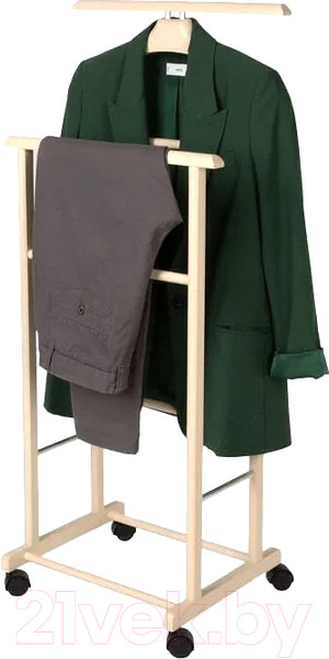 Изображение товара Стойка для одежды Мебелик Костюмная на колесах В 22Н (слоновая кость)