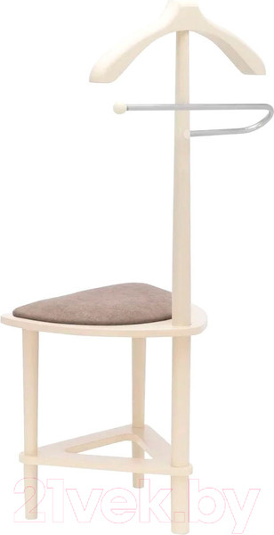 Изображение товара Стойка для одежды Мебелик Костюмная с сиденьем В 26Н (слоновая кость)