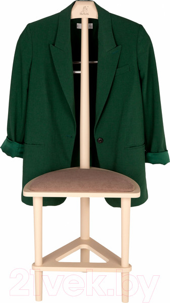 Изображение товара Стойка для одежды Мебелик Костюмная с сиденьем В 26Н (слоновая кость)