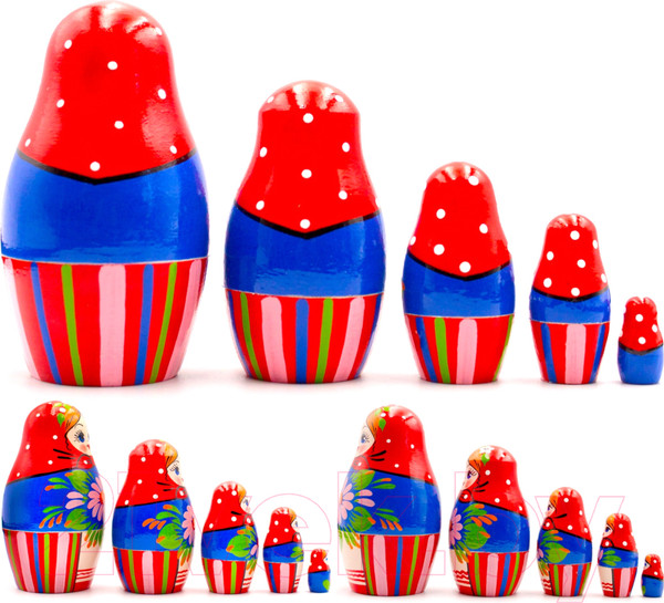 Изображение товара Матрешка сувенирная Брестская Фабрика Сувениров В виде красивых украшений из лилий 5004