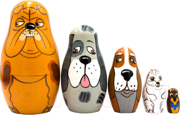 Изображение товара Матрешка сувенирная Брестская Фабрика Сувениров С изображением собак 5117