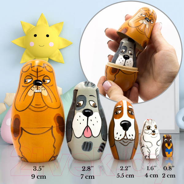 Изображение товара Матрешка сувенирная Брестская Фабрика Сувениров С изображением собак 5117