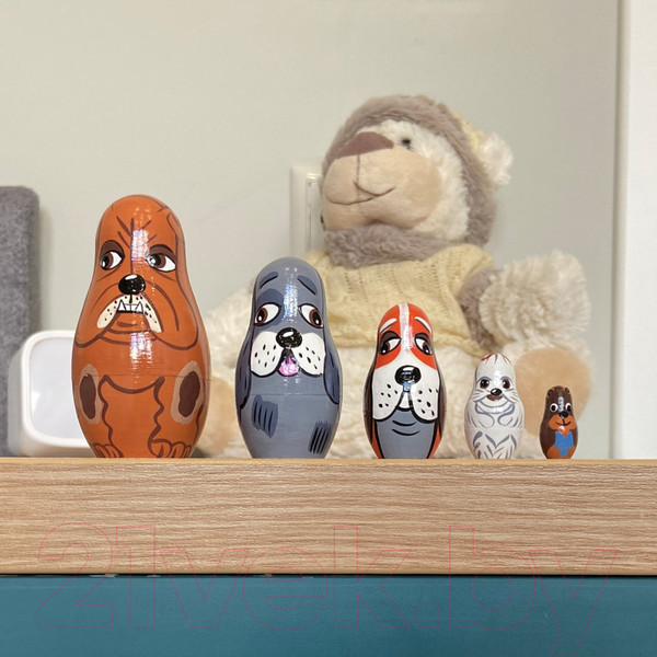 Изображение товара Матрешка сувенирная Брестская Фабрика Сувениров С изображением собак 5117