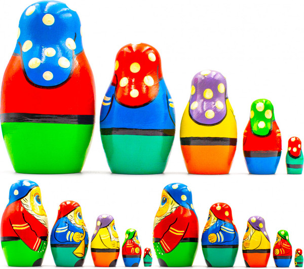 Изображение товара Матрешка сувенирная Брестская Фабрика Сувениров В виде фигурок гномов 5119