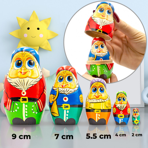 Изображение товара Матрешка сувенирная Брестская Фабрика Сувениров В виде фигурок гномов 5119