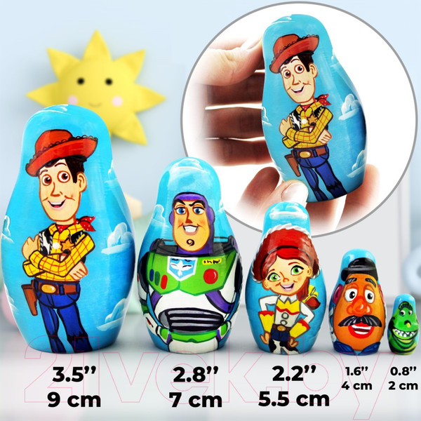 Изображение товара Матрешка сувенирная Брестская Фабрика Сувениров С персонажами Истории игрушек 5129