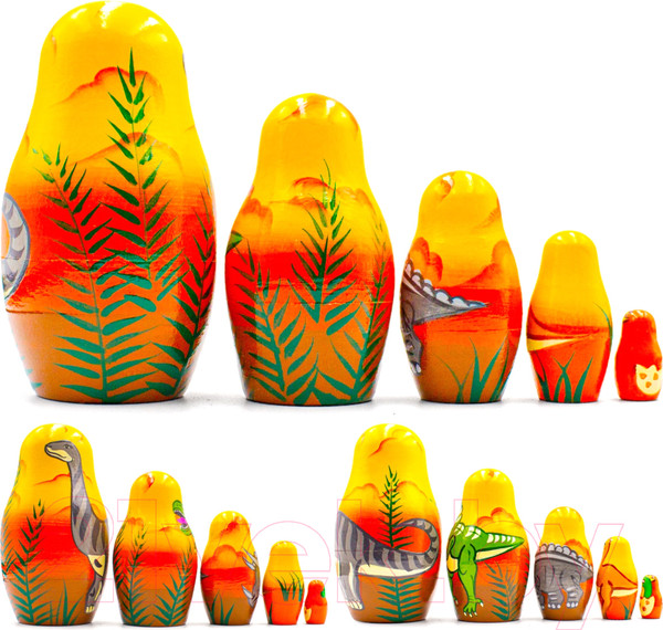 Изображение товара Матрешка сувенирная Брестская Фабрика Сувениров В виде динозавров 5143