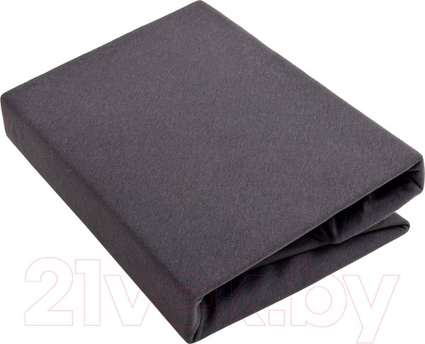 Изображение товара Простыня Lilia Трикотажная на резинке Прт-140x200x20 (темно-серый)