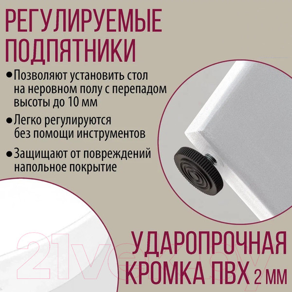 Изображение товара Обеденный стол Millwood Лофт Мюнхен 120x70x75 (белый/металл белый)