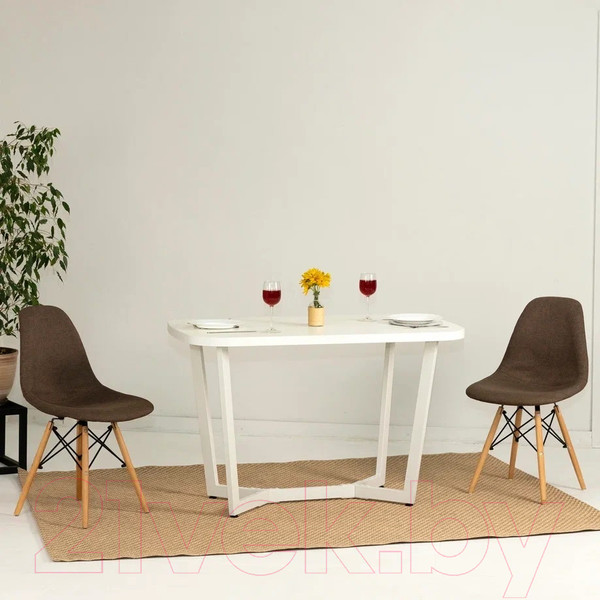 Изображение товара Обеденный стол Millwood Лофт Мюнхен 120x70x75 (белый/металл белый)