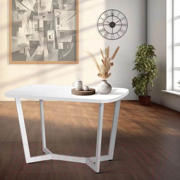 Изображение товара Обеденный стол Millwood Лофт Мюнхен 120x70x75 (белый/металл белый)