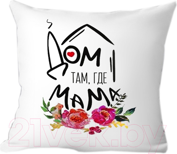 Изображение товара Подушка декоративная Print Style Дом там где мама 40x40bel17