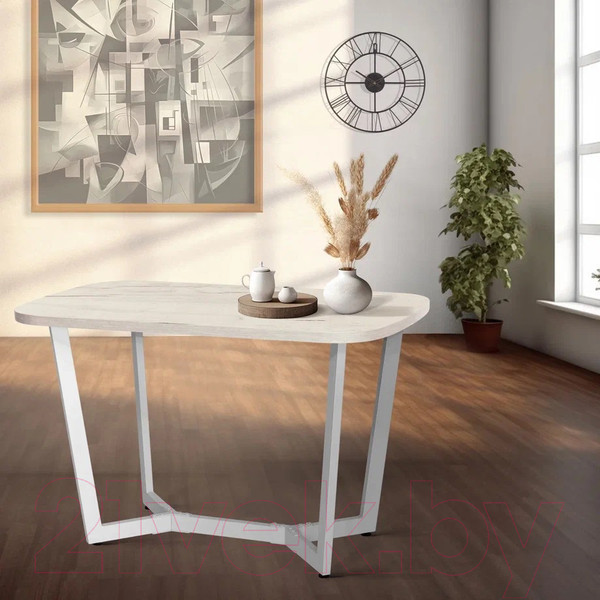 Изображение товара Обеденный стол Millwood Лофт Мюнхен 120x70x75 (дуб белый Craft/металл белый)
