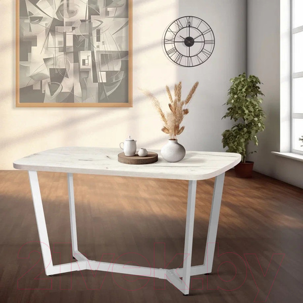 Изображение товара Обеденный стол Millwood Лофт Мюнхен 130x80x75 (дуб белый Craft/металл белый)