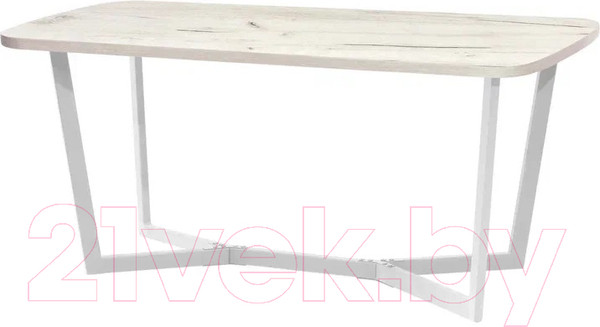 Изображение товара Обеденный стол Millwood Лофт Мюнхен 160x80x75 (дуб белый Craft/металл белый)