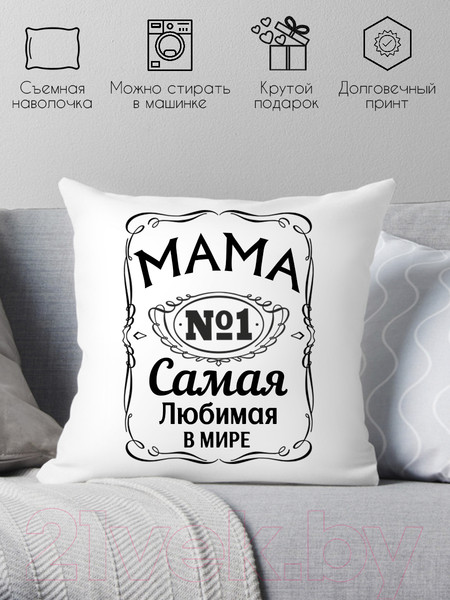 Изображение товара Подушка декоративная Print Style Мама лучшая в мире 40x40bel9