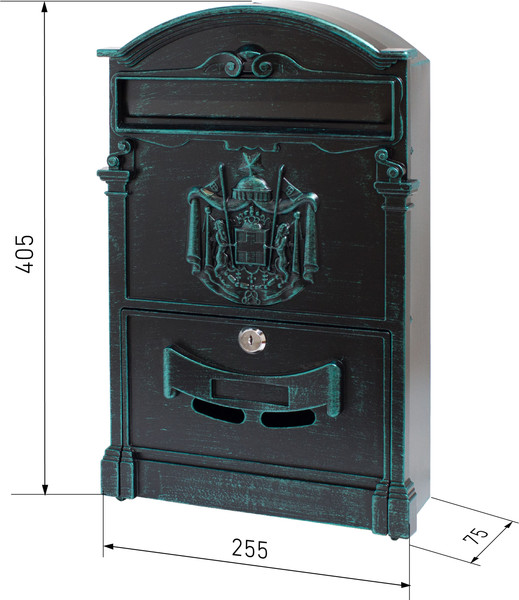 Изображение товара Почтовый ящик Аллюр №4010В (зеленая патина)