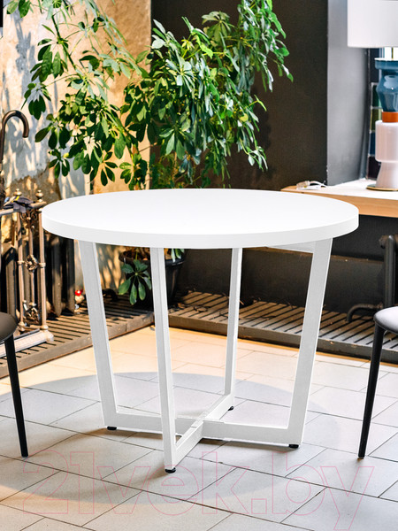 Изображение товара Обеденный стол Millwood Лофт Орлеан Л D110x75 (белый/металл белый)