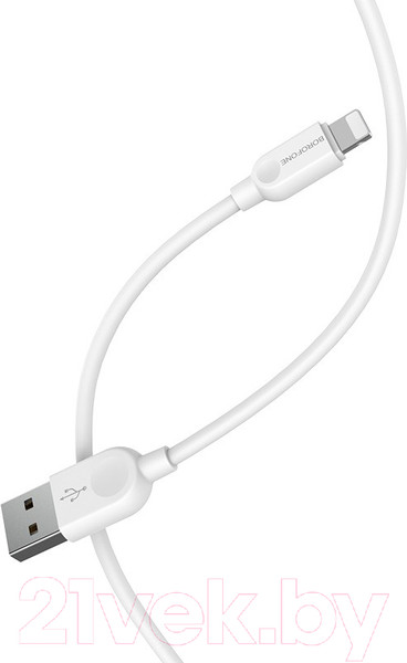 Изображение товара Кабель Borofone BX14 LinkJet AM-8pin Lightning (2м, белый)