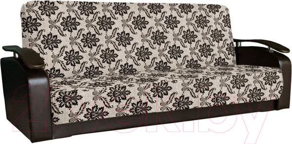 Изображение товара Комплект мягкой мебели Асмана Антуан (рогожка вензель коричневый/кожзам коричневый)