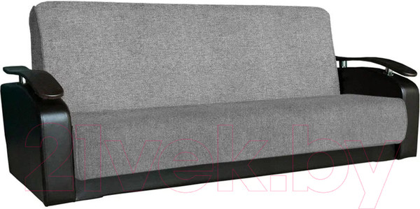 Изображение товара Комплект мягкой мебели Асмана Антуан (рогожка серая/кожзам черный)