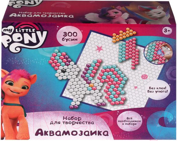 Изображение товара Развивающая игра MultiArt Аквамозаика Мой маленький пони / AB300-MLP1
